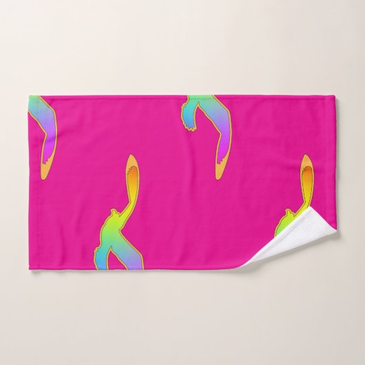 Oiseau en vol Répéter rose chaud (Serviette à main)