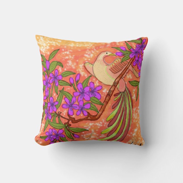 Oiseau et coussin floral de MoJo d'Américain (Recto)