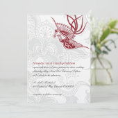 Oiseau et Faire-part de mariage Floral (Debout devant)