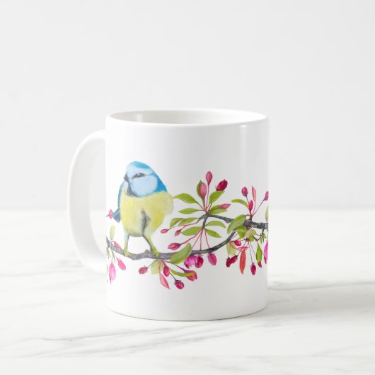  Oiseau et Fleurs, Belle Mug Delicate (Devant gauche)