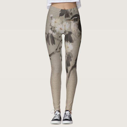 OISEAU ET FLEURS Leggings IMPRIMÉS (Devant)