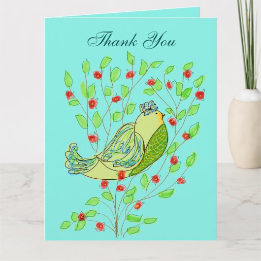 Oiseau Et Merci Fleuri (Devant)