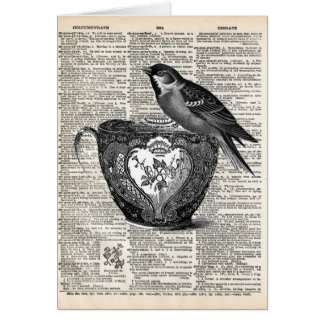 Oiseau et tasse de thé