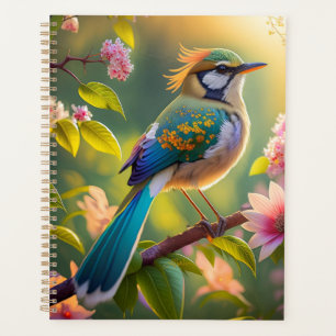 Oiseau fantastique à tête verte et ailes de sarcel
