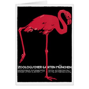 Oiseau flamant rose vintage au zoo de Munich en Al