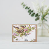 Oiseau, fleurs et carte commerciale victorienne (Debout devant)