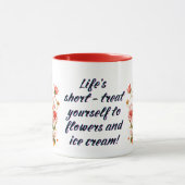 Oiseau floral avec tasse de glace (Centre)