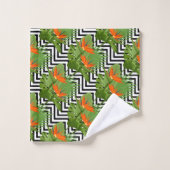 Oiseau floral de Paradise Chevron Motif Strelitzia (Gant de toilette)