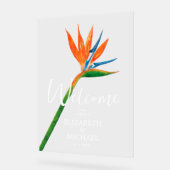 Oiseau floral tropical du Paradis Mariage Bienvenu (Angle)