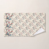 Oiseau folklorique floral au charme Pastel Boho (Serviette à main)