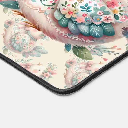 Oiseau folklorique floral au charme Pastel Boho (Coin)