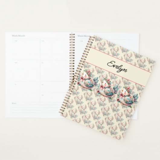 Oiseau folklorique floral au charme Pastel Boho (Devant avec enveloppe)