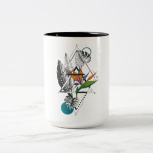 Oiseau géométrique du paradis et mug monstère