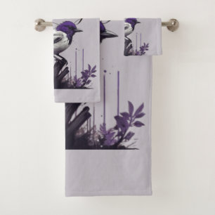 Oiseau gracieux et Feuilles pourpres La palette
