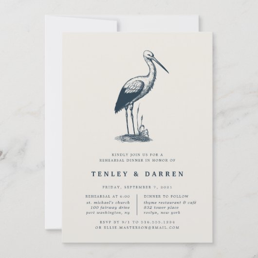 Oiseau | Invitation au dîner de répétition (Devant)