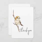 Oiseau Jaune Sur Un Merci À Branche (Devant / Derrière)