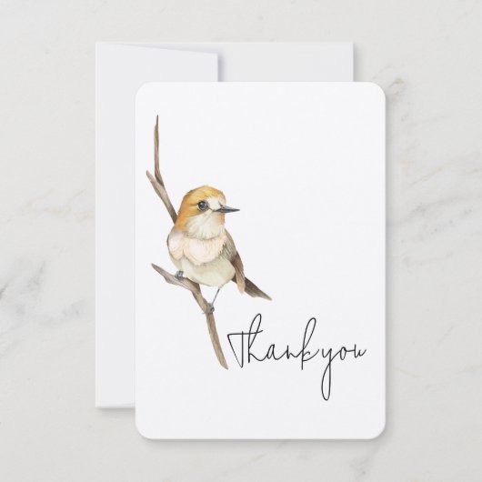 Oiseau Jaune Sur Un Merci À Branche (Devant)