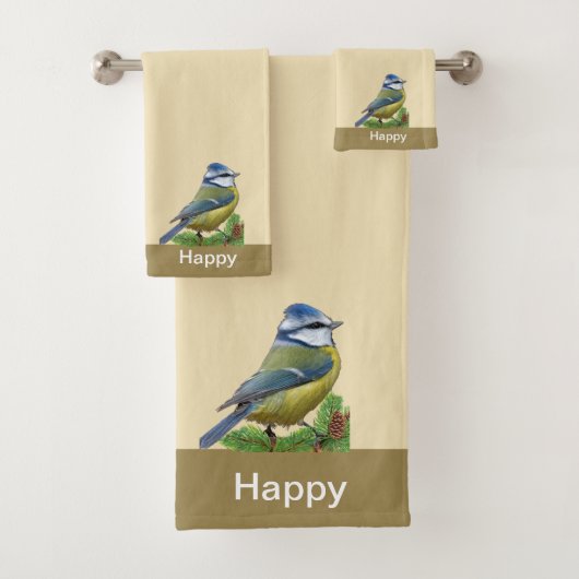 Oiseau mignon moderne sur beige clair (En situation)