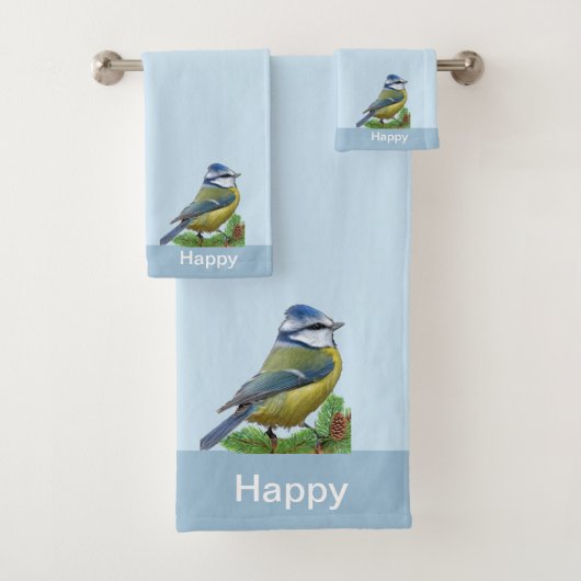 Oiseau mignon moderne sur fond bleu clair (En situation)
