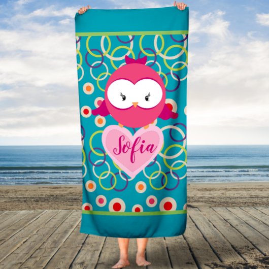 Oiseau mignon, serviette de bain personnalisée pou