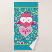 Oiseau mignon, serviette de bain personnalisée pou (Serviette de bain)