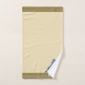 Oiseau mou moderne sur beige clair (Serviette à main)