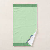 Oiseau mou moderne sur vert clair (Serviette à main)