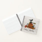 Oiseau noir d'Halloween et Citrouilles | Carnet (Intérieur)