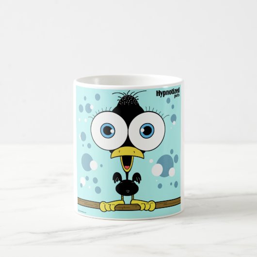 Oiseau noir tasse blanche classique de 11 onces (Centre)