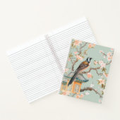 Oiseau oriental et fleurs de fruits Carnet spiral (Intérieur)