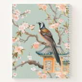 Oiseau oriental et fleurs de fruits Carnet spiral (Dos)
