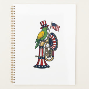 Oiseau patriotique gravure vintage musique chemise