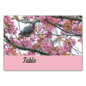 Oiseau perché sur une carte de table Sakura en fle (Dos)