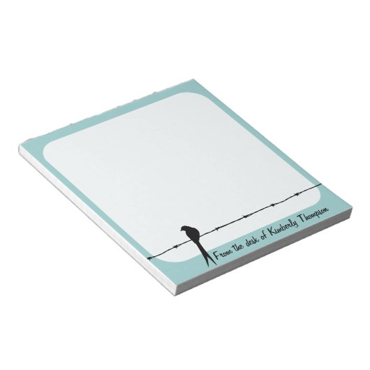 Oiseau Personnalisé Sur Bloc-Notes En Fil Barbelé (Incliné)