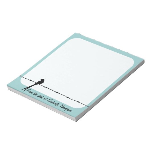 Oiseau Personnalisé Sur Bloc-Notes En Fil Barbelé (Tourné)