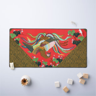 Oiseau Phoenix Rouge Japonais Vintage Art G.A. Aud