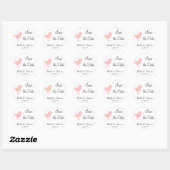 oiseau rose enregistrer la date autocollants (Feuille)