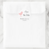 oiseau rose enregistrer la date autocollants (Sac)