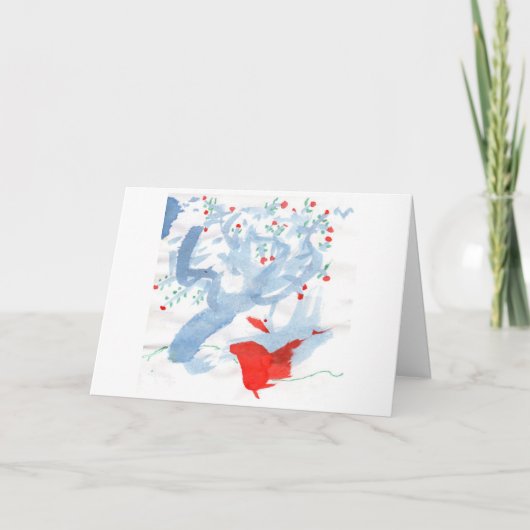Oiseau rouge et carte de note rouge-berried (Devant)