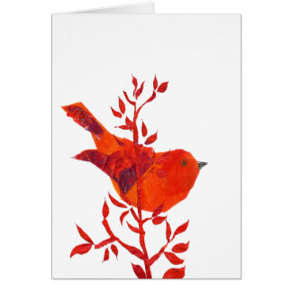 Oiseau rouge mignon et coupé sur la planète
