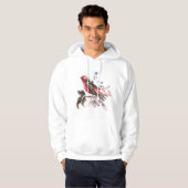 Oiseau rouge sweat - shirt à capuche (Devant entier)