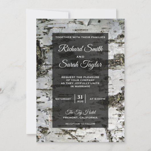 Oiseau rustique Faire-part de mariage moderne (Devant)