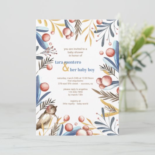 Oiseau sur invitation d'une succursale (Debout devant)