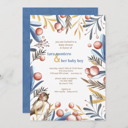 Oiseau sur invitation d'une succursale (Devant / Derrière)