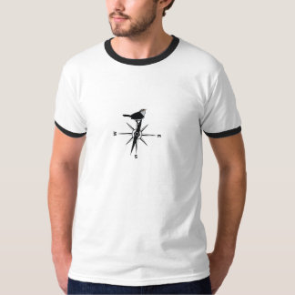 Oiseau sur un T-shirt de boussole