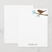 Oiseau sur une branche Appartement Merci Cartes de (Devant / Derrière)