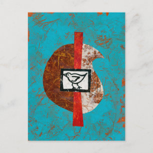 Oiseau Sur Une Carte Postale De Randonnée