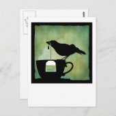 Oiseau sur une carte postale Teacup (Devant / Derrière)