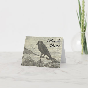 Oiseau sur une Vanne à vent "Merci" ! Carte de vœu