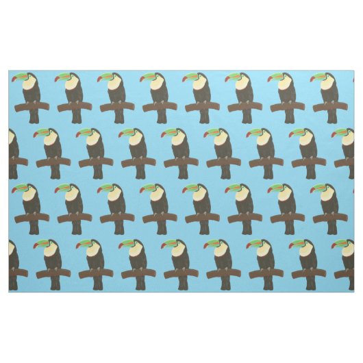 Oiseau Toucan coloré sur tissu de branche (Fat Quarter)